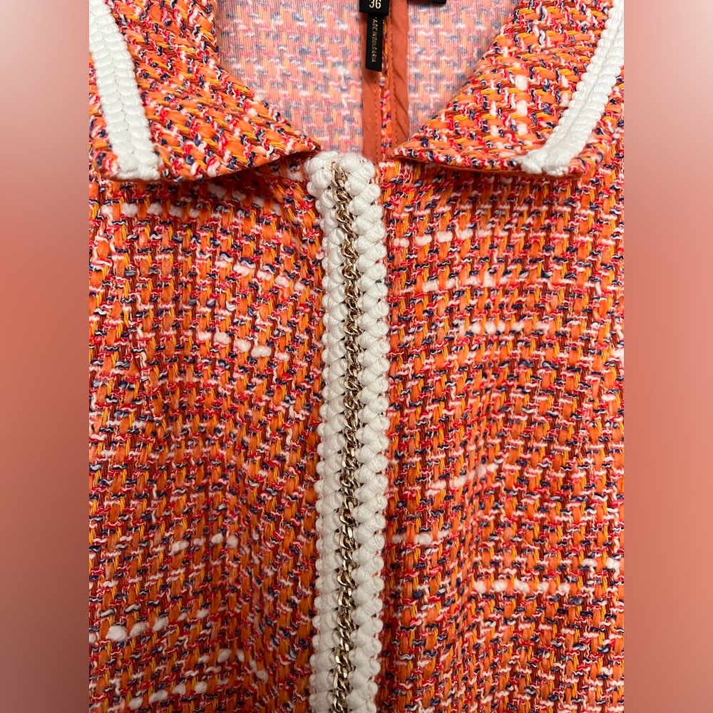 MAJE • Tweed dress with braided trim